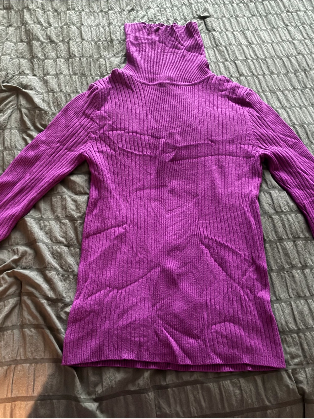 George Ribbed Turtleneck Sweater - Fuchsia